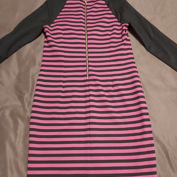 Pink and black Michael Kors Striped Ponte Dress - Picture 5 of 7